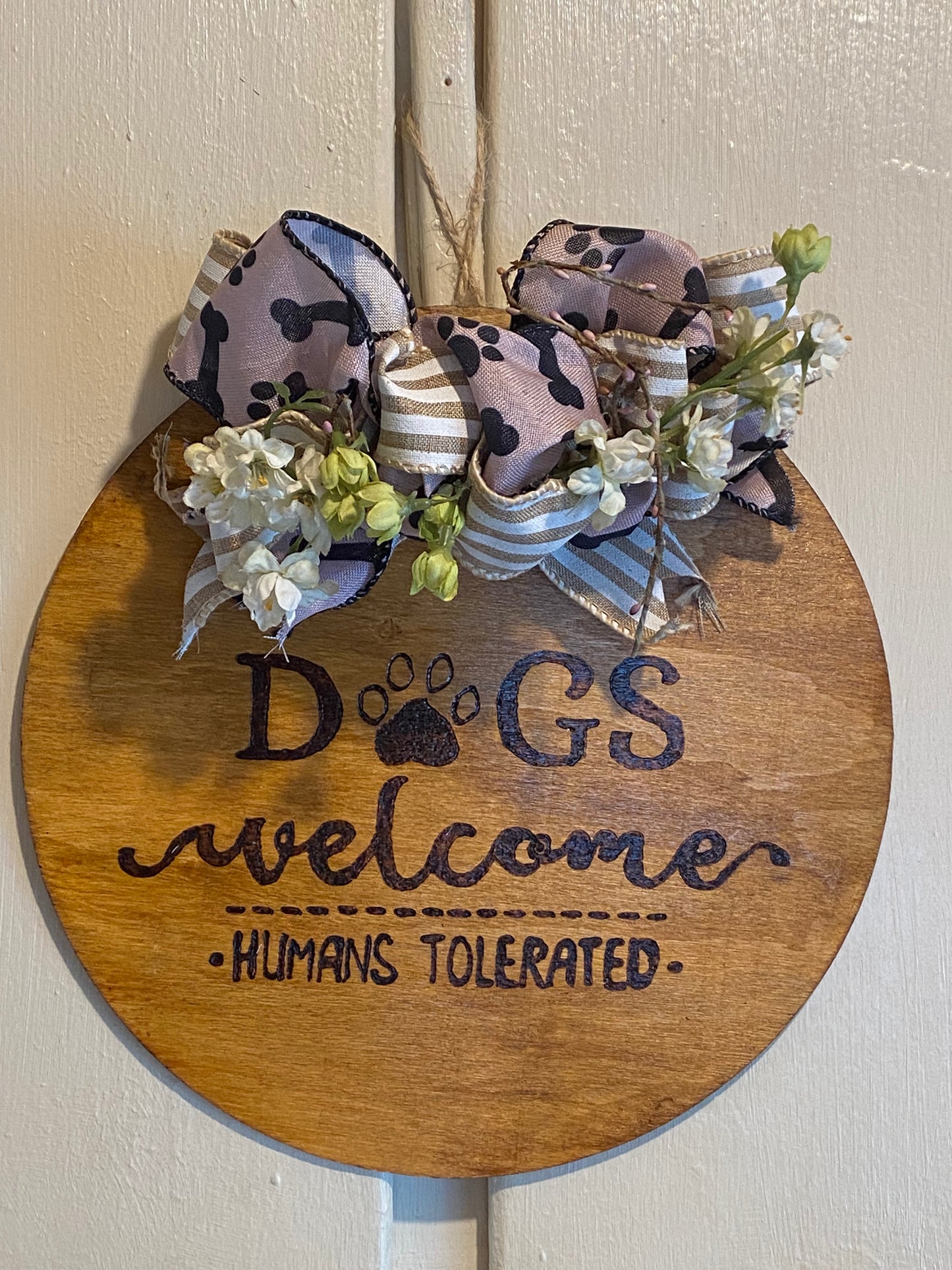 Tan Paws n Stripes Lil bow