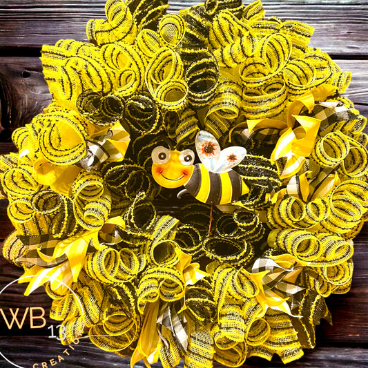 Yellow and Black Bee wreath
