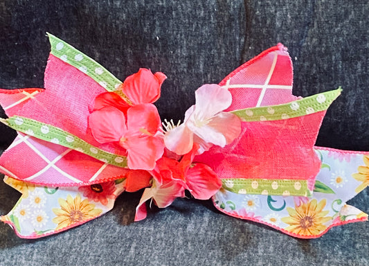 Pink Happy Flowers small bow