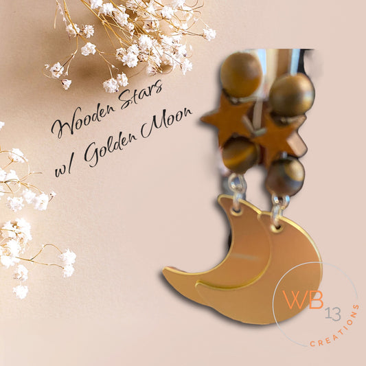 Wooden Stars w/ Golden Moon