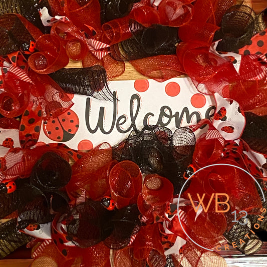 Welcome Ladybug Wreath